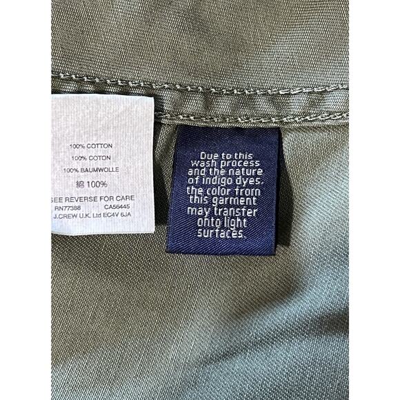 J. Crew Denim Utility Wrap Skirt Sz 8 Olive Green A-line Belted Pleated Pockets - Picture 7 of 7